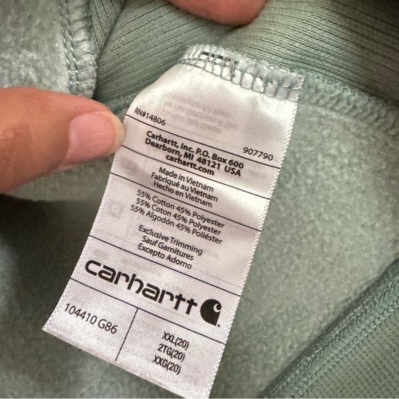 Carhartt Relaxed Fit Midweight Crewneck Block Logo Sleeve Sweatshirt - Picture 6 of 7